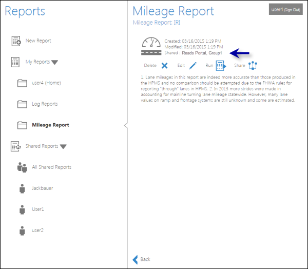 Shared report configuration Shared report configuration